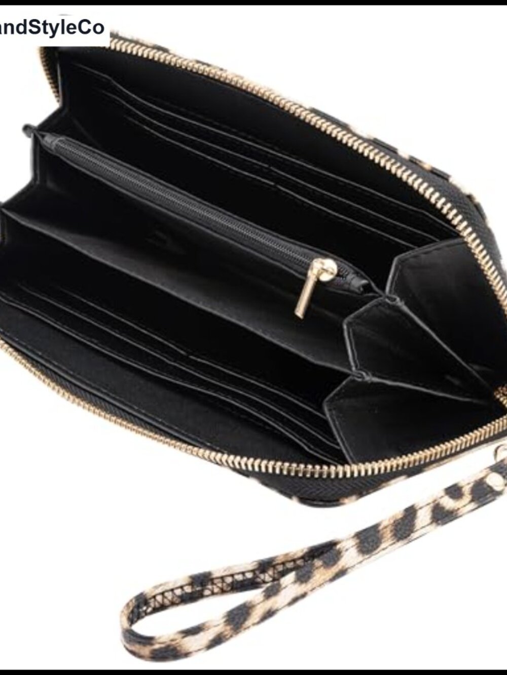 Vegan Leather RFID Wallet with Removable Wrist Strap, 8 Card Slots - Picture 2 of 5